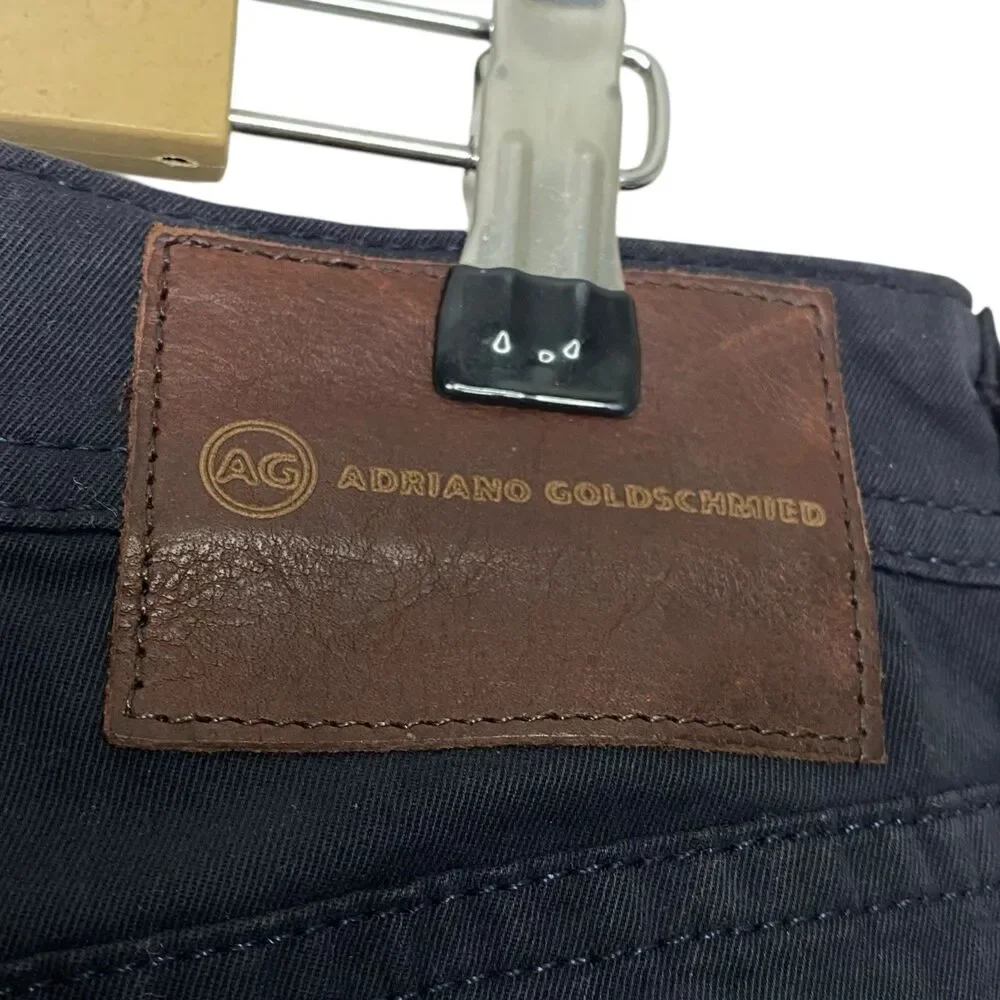 AG Adriano Goldschmied Pants Mens 33x35 Black Matchbox Slim Straight USA Preppy